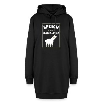 orthophonie orthophoniste lama Orthophonie - Sweat-shirt à capuche long Femme - noir - Devant
