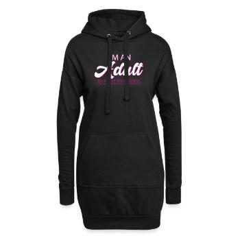 Je suis un adulte mais pas par choix - Sweat-shirt à capuche long Femme - noir - Devant