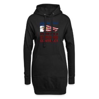 UAW streikt - Gemeinsam für einen starken Vertrag - Hoodie-Kleid - Schwarz - Vorne