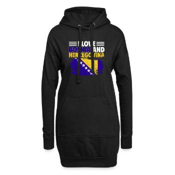 Bosnien und Herzegowina Flagge Bosnien - Hoodie-Kleid - Schwarz - Vorne