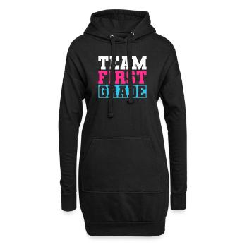 Team First Grade Einschulung Erster Schultag - Hoodie-Kleid - Schwarz - Vorne