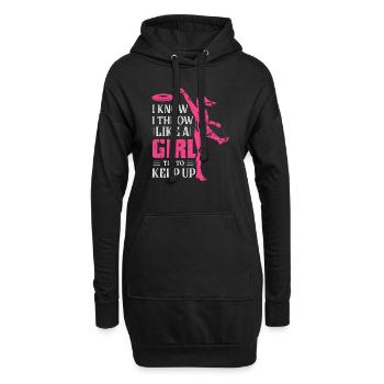 Je sais que je lance comme une fille essaie de garder le disque Gol - Sweat-shirt à capuche long Femme - noir - Devant
