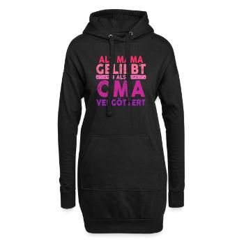 Als Mama Geliebt Als Oma Vergöttert - Hoodie-Kleid - Schwarz - Vorne