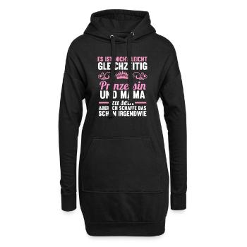 Mutter Muttertag Prinzessin Mama - Hoodie-Kleid - Schwarz - Vorne