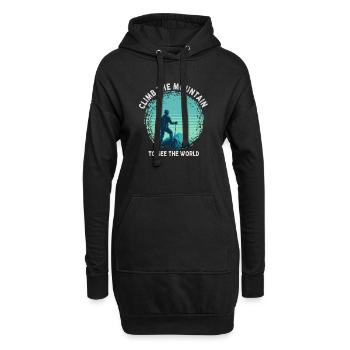 Erklimmen Sie den Berg, um die Welt zu sehen - Hoodie-Kleid - Schwarz - Vorne