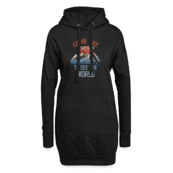 Erklimmen Sie den Berg, um die Welt zu sehen - Hoodie-Kleid - Schwarz - Vorne