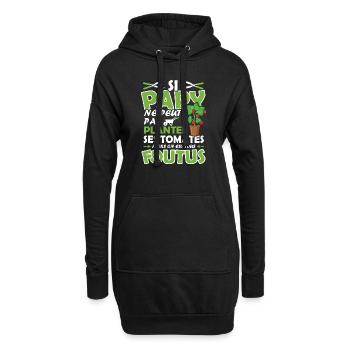 Si papy ne peut pas planter ses tomates - Sweat-shirt à capuche long Femme - noir - Devant