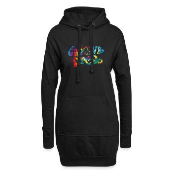 Retro Groovy Daddy Matching Family Birthday Party - Sweat-shirt à capuche long Femme - noir - Devant
