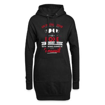 Mauvais jour de boxe mieux que journée travail - Sweat-shirt à capuche long Femme - noir - Devant