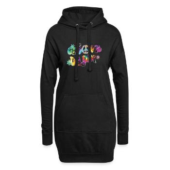Retro Groovy Daddy Matching Family Birthday Party - Sweat-shirt à capuche long Femme - noir - Devant