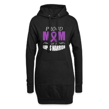 Proud mother of a lupus warrior Purple Ribbon - Hoodie Dress - black - Front
