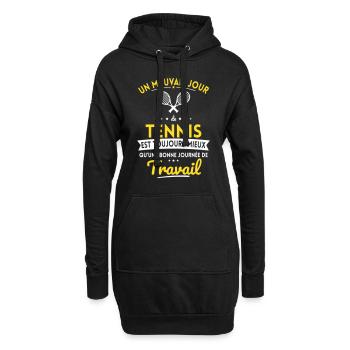 Mauvais jour de tennis mieux que journée travail - Sweat-shirt à capuche long Femme - noir - Devant