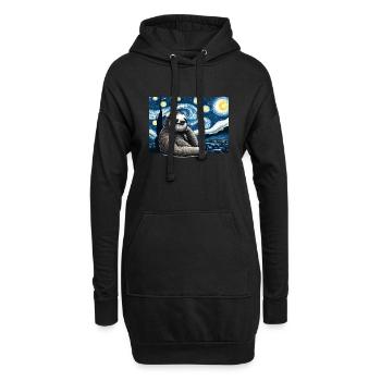 Faultier Sternennacht - Hoodie-Kleid - Schwarz - Vorne