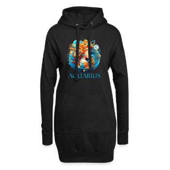 Embrassez votre identité Verseau: Aquarius Pride - Sweat-shirt à capuche long Femme - noir - Devant