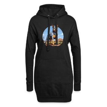 Hund Australian Cattle Dog - Hoodie-Kleid - Schwarz - Vorne