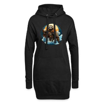 Super Faultier - Hoodie-Kleid - Schwarz - Vorne