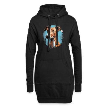 Chien Azawakh - Sweat-shirt à capuche long Femme - noir - Devant