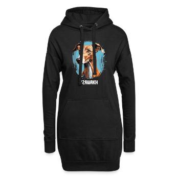 Chien Azawakh - Sweat-shirt à capuche long Femme - noir - Devant