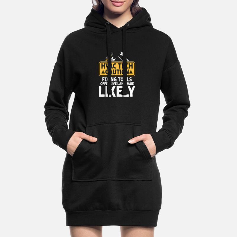 HVAC Tech Caution Flying Tools Technician Installer Sweat-shirt à capuche long Femme