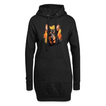 Chien Kelpie australien - Sweat-shirt à capuche long Femme - noir - Devant