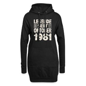 Oktober 1981 Legende seit 42 Jahren Mann Frau - Hoodie-Kleid - Schwarz - Vorne