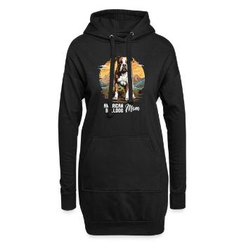 Chien bouledogue américain - Sweat-shirt à capuche long Femme - noir - Devant