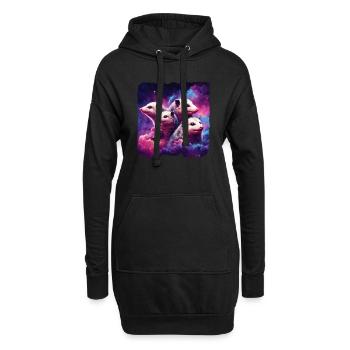 Weltraum-Possoms - Hoodie-Kleid - Schwarz - Vorne