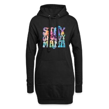 Groovy Mutter Passende Familie Am 1. Geburtstag - Hoodie-Kleid - Schwarz - Vorne