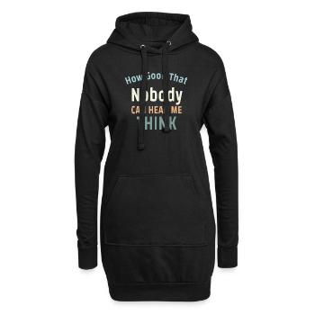 Comme c’est bon que personne ne puisse m’entendre penser - Sweat-shirt à capuche long Femme - noir - Devant