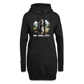 Dog Bernedoodle - Hoodie Dress - black - Front