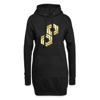 HEXAGONE - Sweat-shirt à capuche long Femme - noir - Devant