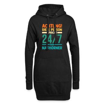 Nashorn - Hoodie-Kleid - Schwarz - Vorne