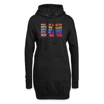 Tu comptes, la gentillesse, la gentillesse, la santé mentale, la santé mentale - Sweat-shirt à capuche long Femme - noir - Devant
