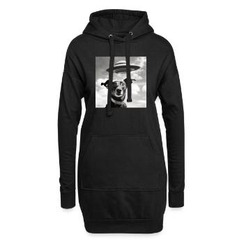 Selfie Chien OVNI Drôle Alien Ovni Amoureux De Chien - Sweat-shirt à capuche long Femme - noir - Devant