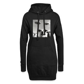 Selfie Chien OVNI Drôle Alien Ovni Amoureux De Chien - Sweat-shirt à capuche long Femme - noir - Devant