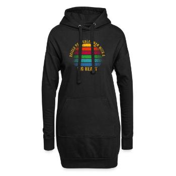 Aufgezogen von einem großen Mann mit einem großen Herzen Vatertag - Hoodie-Kleid - Schwarz - Vorne