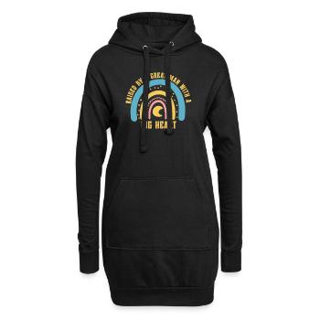 Aufgezogen von einem großen Mann mit einem großen Herzen Vatertag - Hoodie-Kleid - Schwarz - Vorne