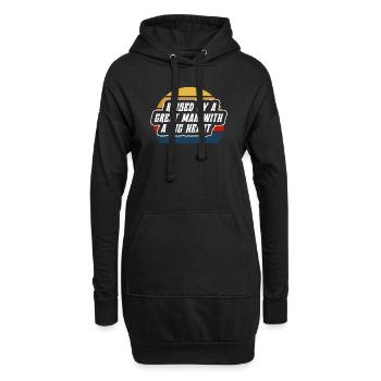 Aufgezogen von einem großen Mann mit einem großen Herzen Vatertag - Hoodie-Kleid - Schwarz - Vorne