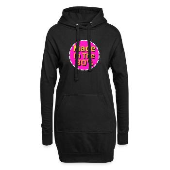 80er Die Musik der 80er Jahre - Hoodie-Kleid - Schwarz - Vorne