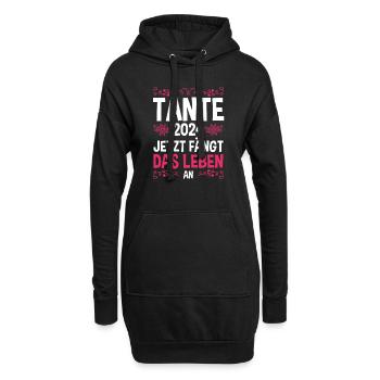 Werdende Tante 2024 - Hoodie-Kleid - Schwarz - Vorne