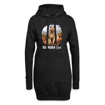 Hund Eurasier - Hoodie-Kleid - Schwarz - Vorne