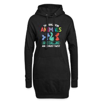 Luftballon Tier Party Ballonkünstler - Hoodie-Kleid - Schwarz - Vorne