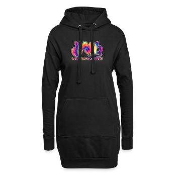 École d’élèves de sixième année Peace Love - Sweat-shirt à capuche long Femme - noir - Devant