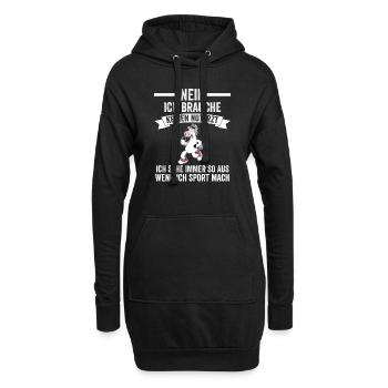 Sportmuffel Morgenmuffel Lustige Sprüche - Hoodie-Kleid - Schwarz - Vorne