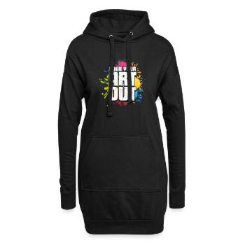 Pour your art out - Hoodie-Kleid - Schwarz - Vorne
