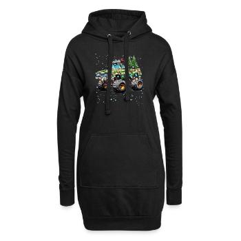 Monster Truck Noël Cool Design Graphique - Sweat-shirt à capuche long Femme - noir - Devant