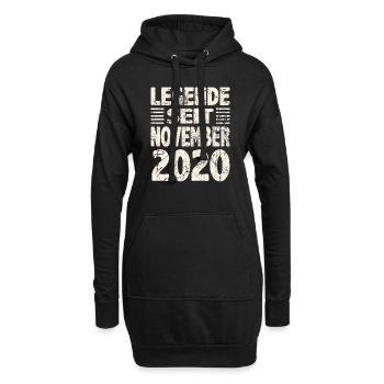 November 2020 Legende seit 3 Jahren Mann Frau - Hoodie-Kleid - Schwarz - Vorne