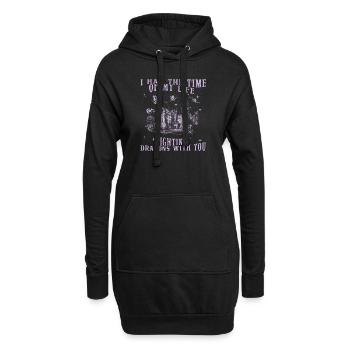 J’ai passé le meilleur moment de ma vie à combattre des dragons - Sweat-shirt à capuche long Femme - noir - Devant