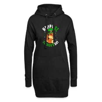 Écureuil Enthousiaste Enfants Animal Mignon Heureux St. Pat - Sweat-shirt à capuche long Femme - noir - Devant