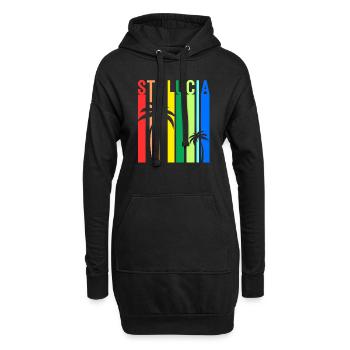 St. Lucia Karibik Insel Saint Lucia Urlaub Idee - Hoodie-Kleid - Schwarz - Vorne